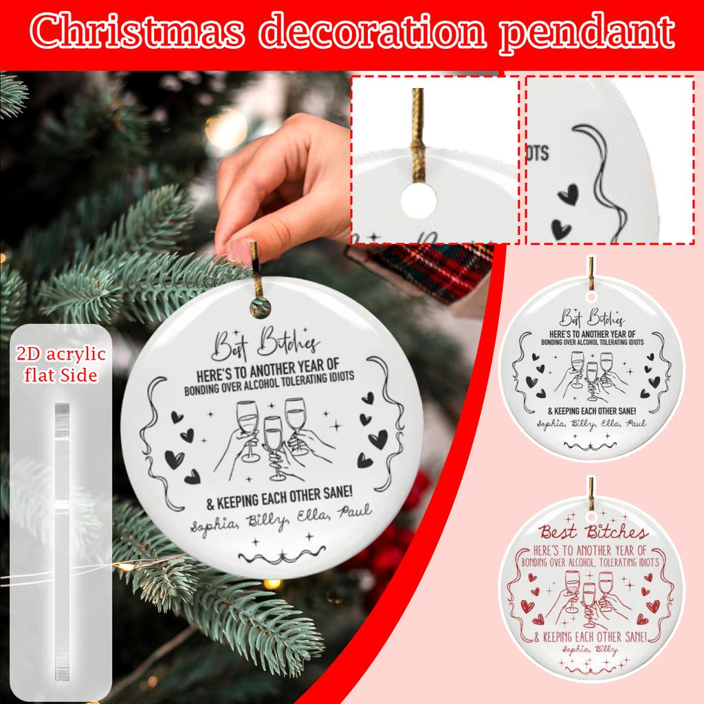 2D Christmas Decoration Pendant Christmas Tree Tag Theme Party Crafts Ornament