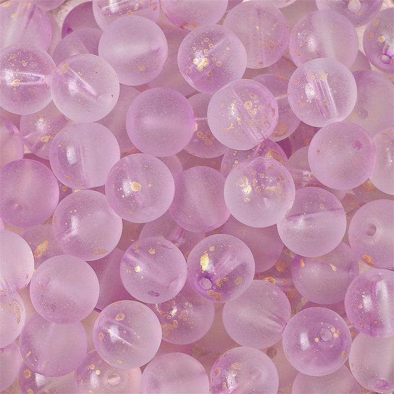 Комплект браслетов из бисера Summer Jelly Gold Glitter: Двойные стеклянные круглые бусины и полусахарные пузырчатые бусины