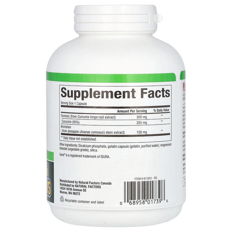 Turmeric & Bromelain, 450 mg, 180 Capsules