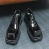Дизайнерская брендовая мужская рабочая обувь, уличные модные туфли из кожи на толстой подошве, туфли с большим носком, мужская повседневная обувь из натуральной кожи