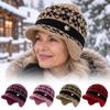 Warm Peaked Winter Hat Fleece Lined Beanie Hat Fashion Knitted Hat  Elderly Women