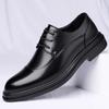 2025 Spring New British Style Business Shoes Casual Leather Shoes Men's Black Lace-up Wedding Groom Shoes Trendy 28555