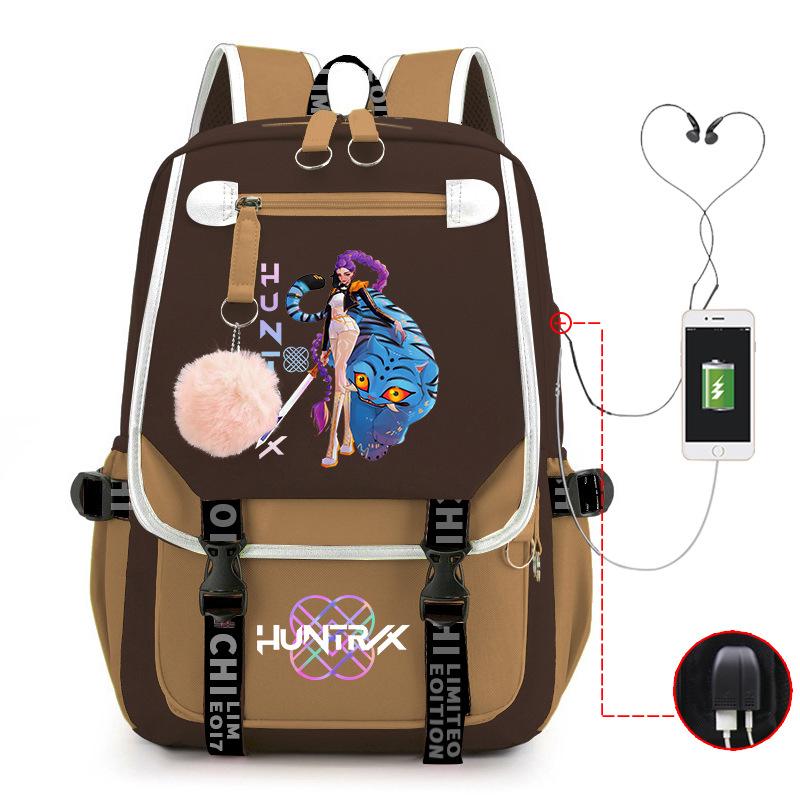 College Style Animation Cartoon Student Schoolbag Junior High School Multi-Functional Large Capacity Leisure Backpack