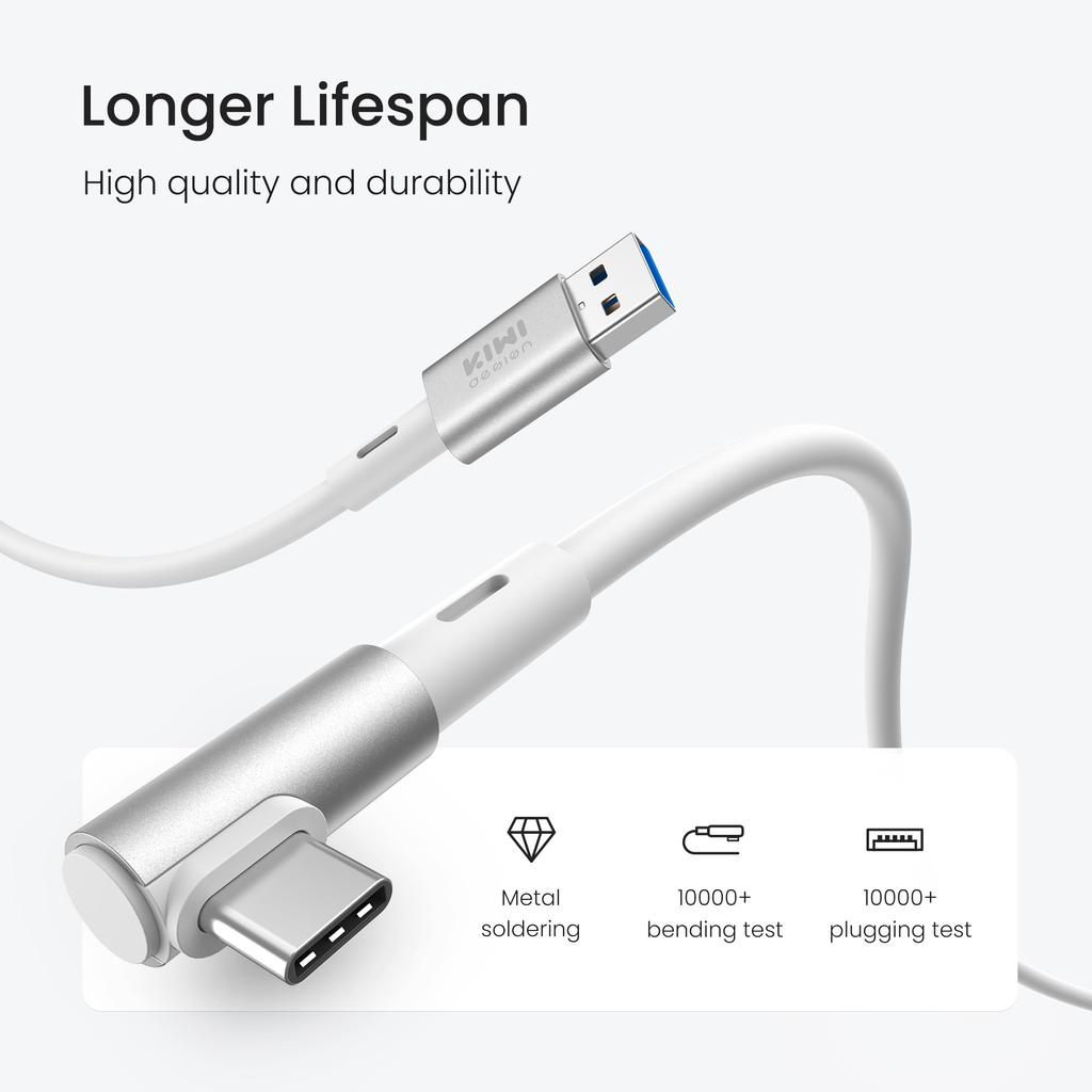 KIWI Design Link Cable 5M Compatible with Oculus Quest 5Gbps High Speed Data Transfer Compatible with Steam VR Accessories for MetaQuest Link Cable