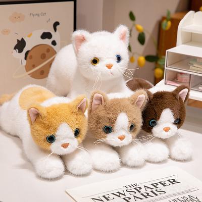 Милая имитация лежащего котенка кукла плюшевая игрушка кукла кошка дети успокаивающая кукла-компаньон