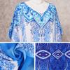2023 Blue Kaftan Beach Cover Up Summer Women Beachwear Long Tunic Oversize Bikini Cover-ups Robe De Plage Sarong Q774