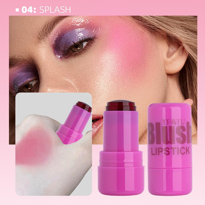 Jelly Blush Stick - 3-in-1 Multi-Functional Cream - Lipstick, Blush, and Cheek Tint - Bouncy, Natural Color-Changing, Brightening Makeup