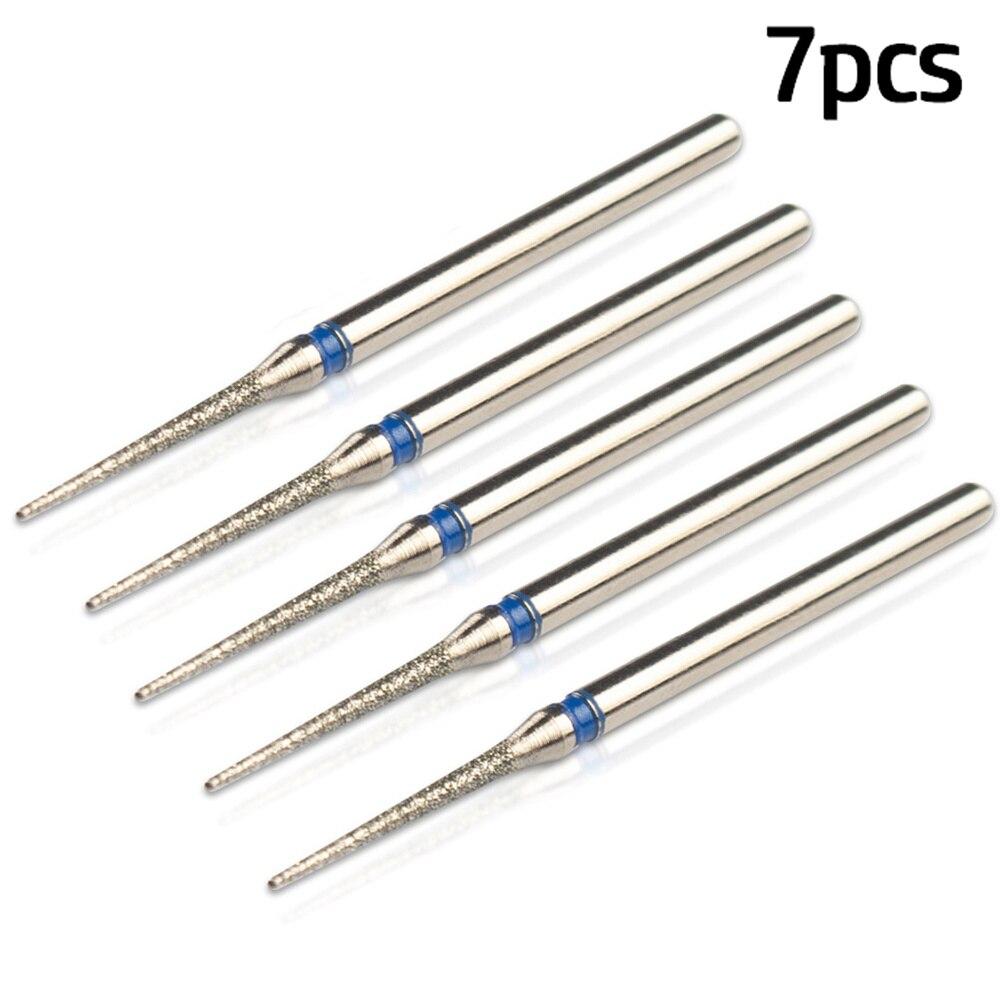7pcs/Lot Diamond Milling Cutter for Manicure Burrs Pedicure Nail Drill Bits Accessories Nozzles for Manicure Cutters Nail Files