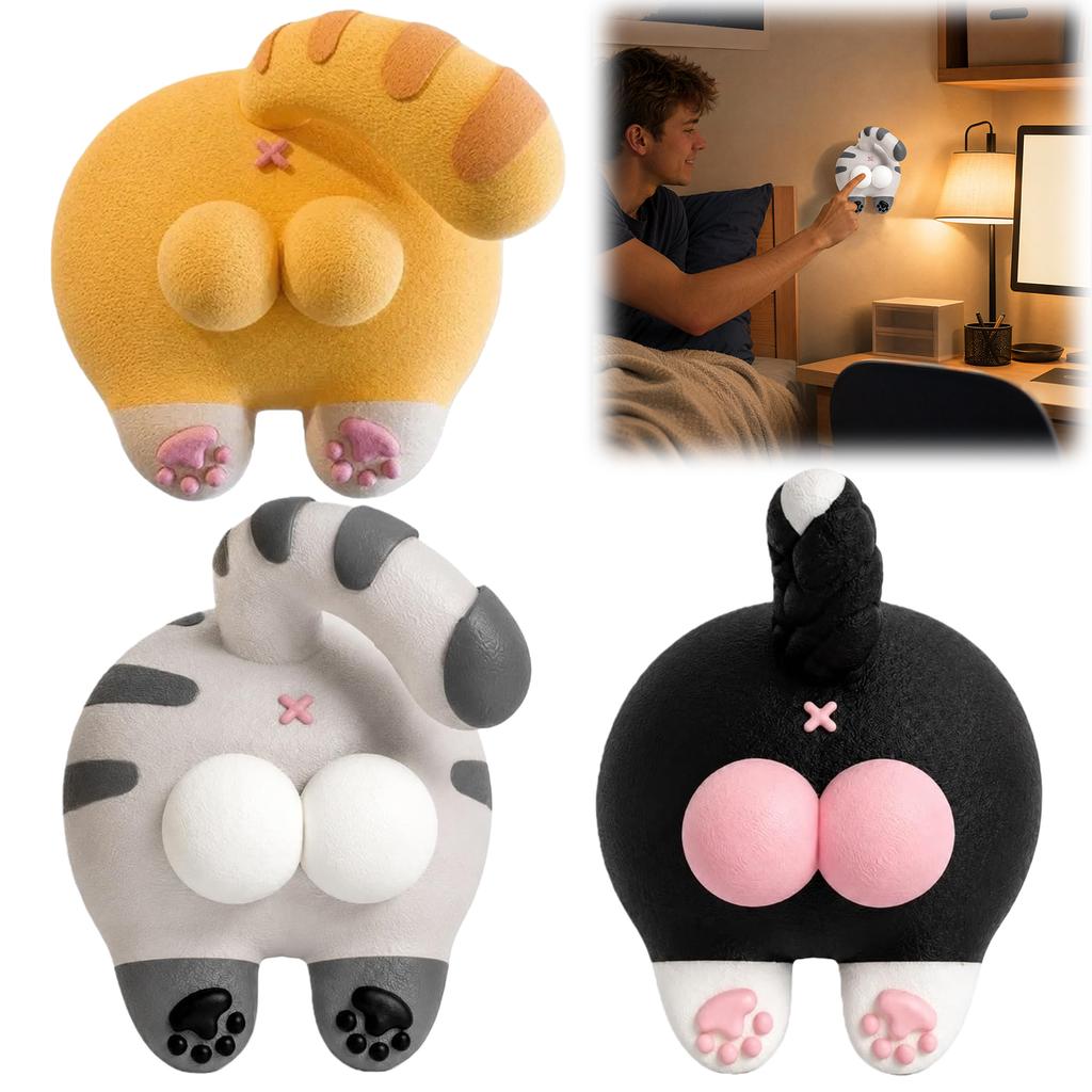 Cat Butt Light Switch Cover 3D Funny Double Rocker Plate Decor 1pcs 3D Printed Cat Light Switch Cove