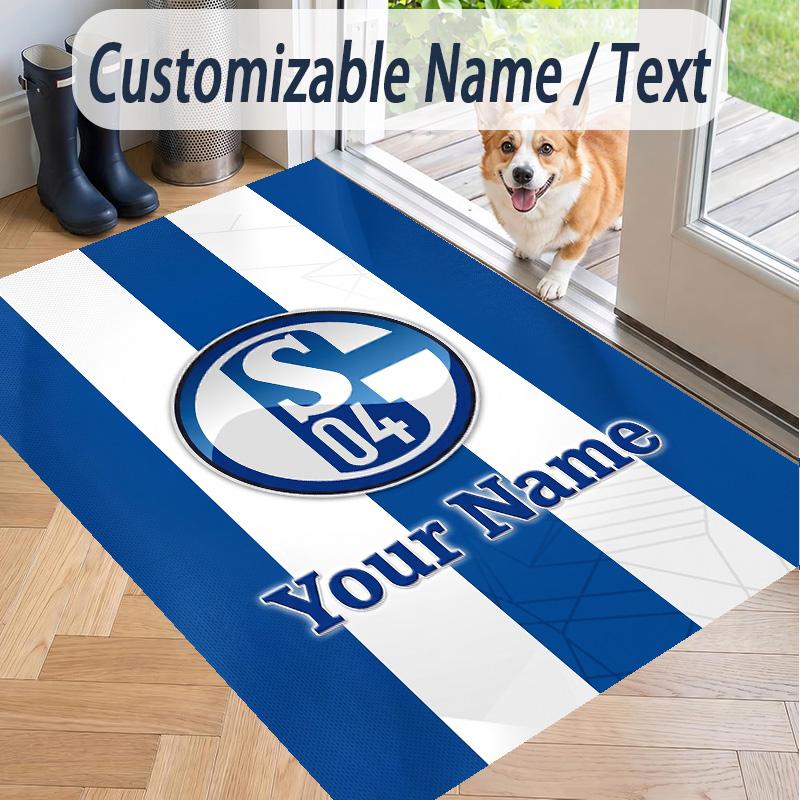 Custom Text Printed Rug Schalke 04 FC Non Slip Floor Carpet For Home Room Decor