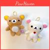 Adorable Relaxed Bear Plush Toy Keychain Soft Short Plush Cartoon Character Gift