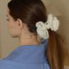 Slowslowly Camellia Handmade Crochet Mohair Knit Big Hair Scrunchie _ 4Colors