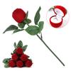 Red Rose Shape Ring Box Valentine"s Day Jewelry Earring Romantic Proposal Ring Case