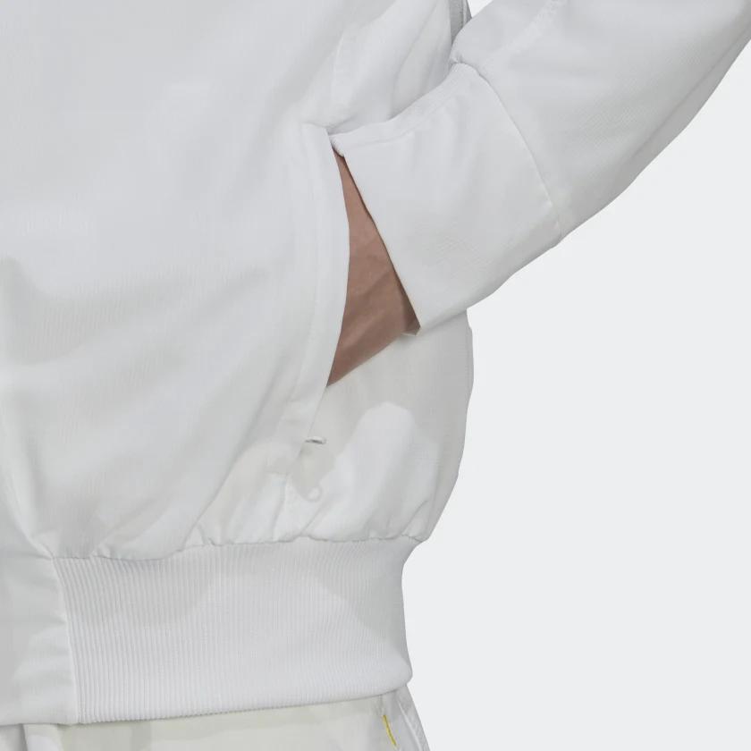 Adidas Letter Logo Print Stand Collar Long Sleeve Jacket Men Jacket White HN7127