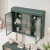 Armoire en verre - MUVOE - 3 portes - Fixation murale - Vert foncé - Design contemporain
