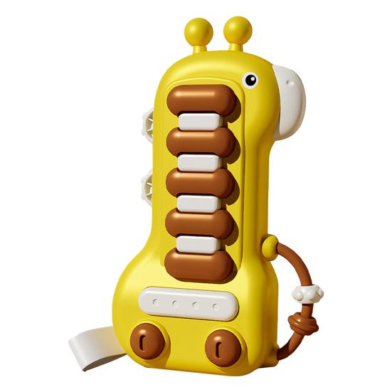 Мультяшная Жираф Электронная Игрушка-Пианино со Светом Звуком Координация Рук и Глаз Малыши Мальчики Девочки Развивающая Электрическая Клавиатура Музыкальная Игрушка