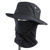 Camouflage Round Brim Hat & Balaclava Set: Sun Protection for Summer Mountain Climbing
