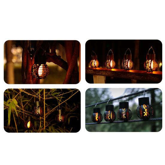 Садовая лампа, солнечная имитация пламени, подвесной светильник, интеллектуальное управление освещением, автоматическое включение/выключение, водонепроницаемая декоративная лампа для пейзажа