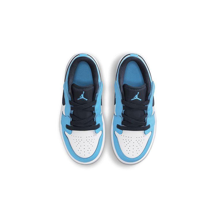 Детские кроссовки Air Jordan 1 Low ALT PS UNC Белый Темно-Пудрово-Синий Обсидиан BQ6066-144