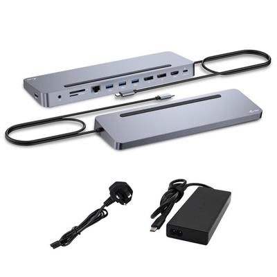 USB-C док-станция - I-TEC - Эргономичная 4K - 3 монитора - 100 Вт - Металл