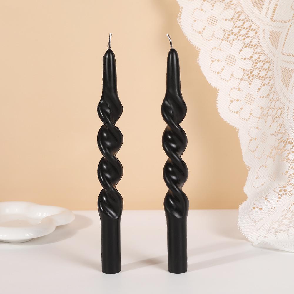 10-дюймовая Классическая Цветная Резьбовая Длинная Свеча Домашняя Креативная Без запаха Витая Восковая