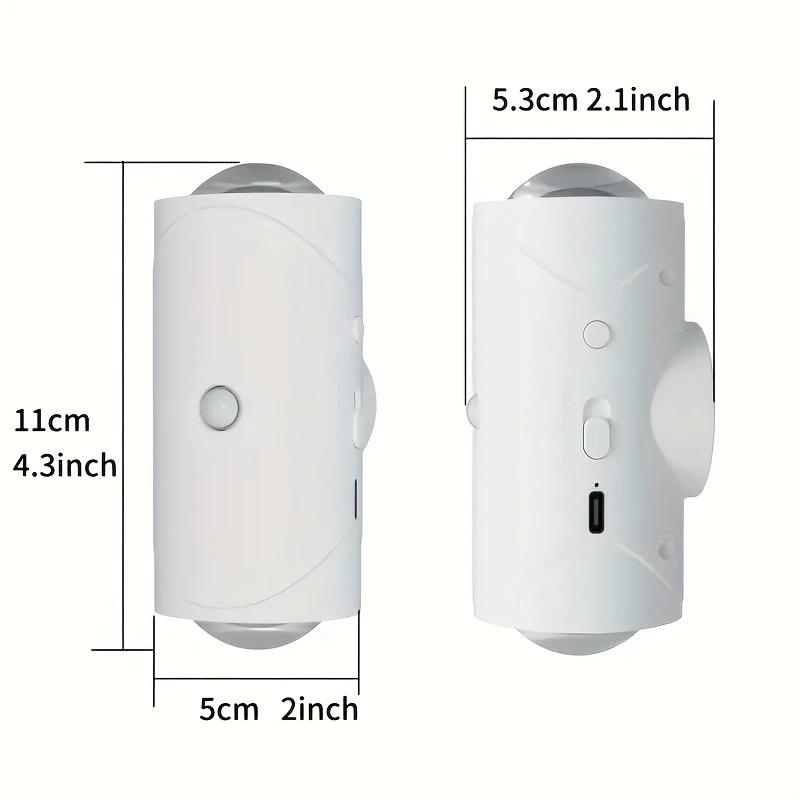 Светодиодный ночник с датчиком движения, меняющий цвет RGB, перезаряжаемый через USB, беспроводной настенный светильник для спальни, лестницы, прихожей, сада, магнитный светильник для ступеней