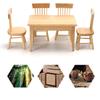 Miniature 1/12 Dollhouse Wooden Table Doll House Decoration Simulation Chair Table Furniture Toys