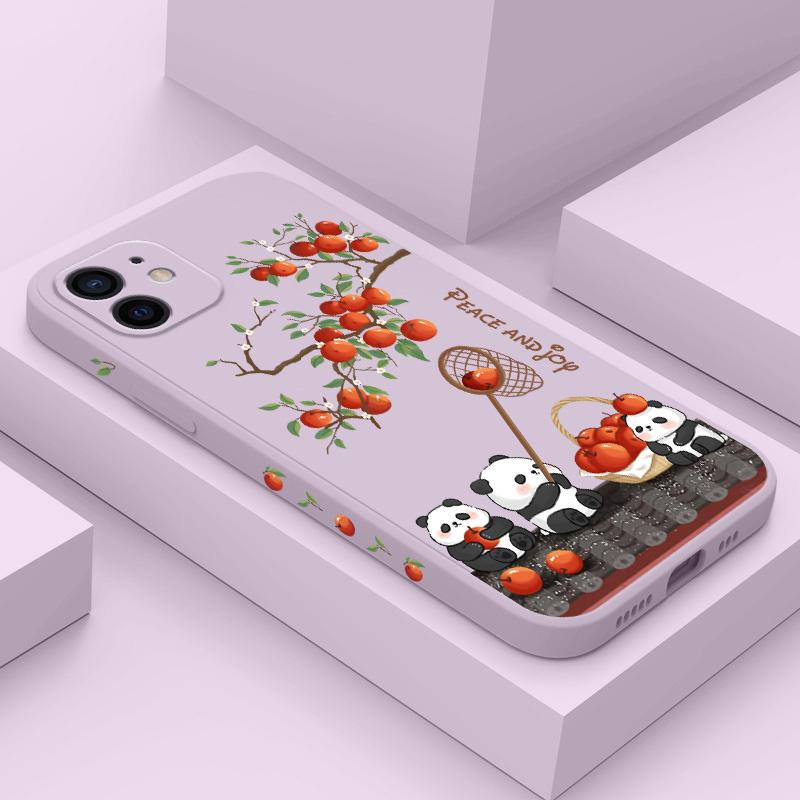 Чехол для телефона 'Радостный панда' для iPhone 12 11 X XR XS 8 7 SE2 Plus Pro Max Mini Силиконовый чехол