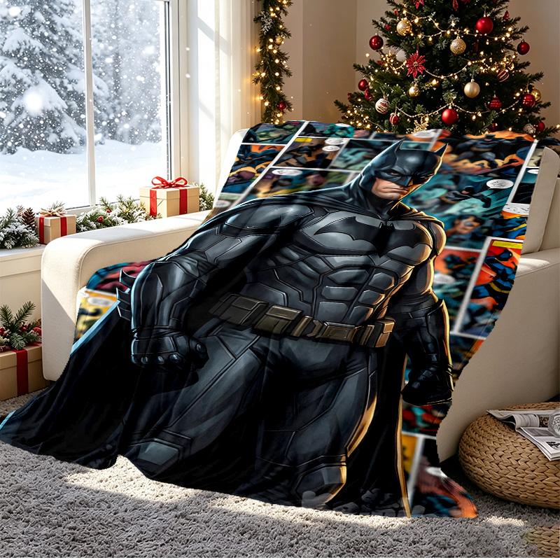 Batman Pattern Blanket for Home Decoration, Bed, Sofa, Car Travel, Camping, Suitable for All Seasons, Birthday Christmas Gift