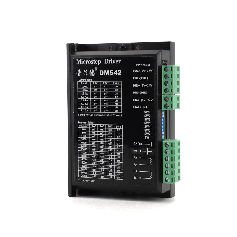Драйвер шагового двигателя DM542 для моторов 42/57/86, 256 микрошагов, Низкий нагрев, Цифровой