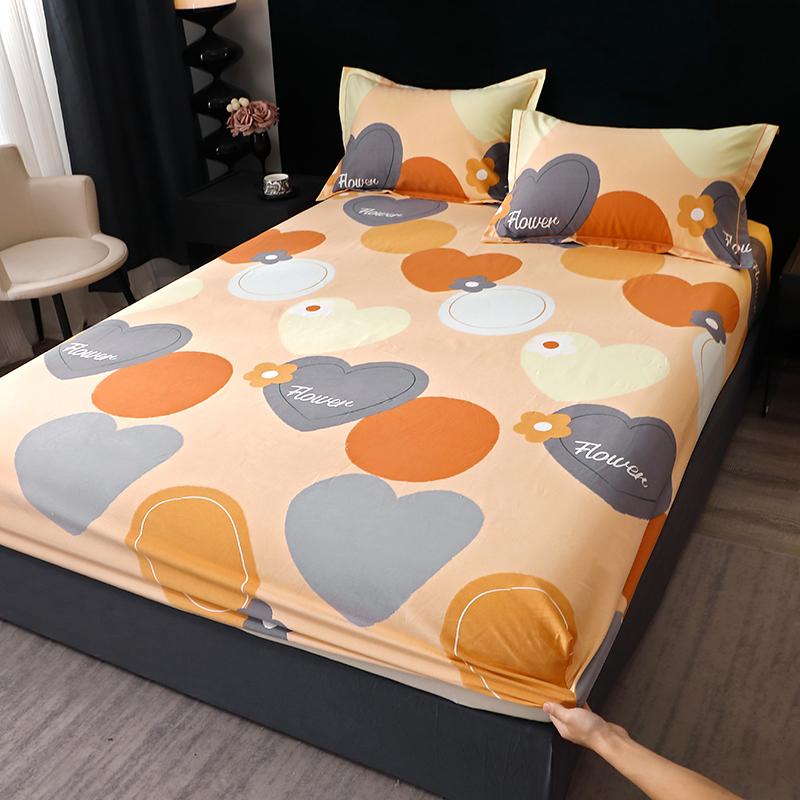 Pure Cotton Fitted Bed Sheets Geometric Bedsheet Non-slip Bed Cover Skin-friendly Bed Linen Couvre Lit (Pillowcase Need Order)