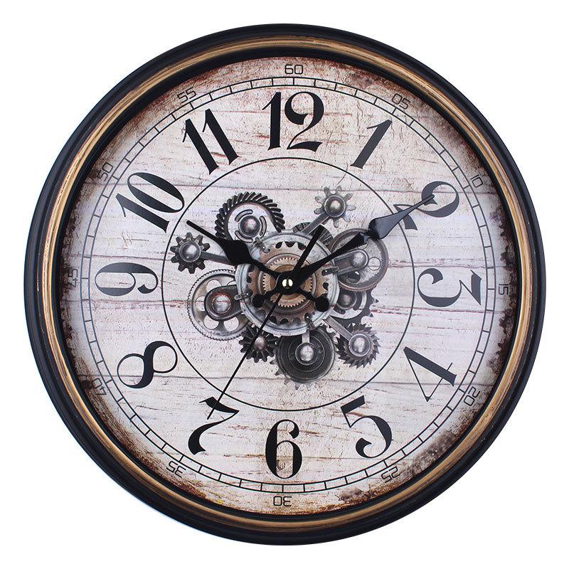 Retro Creative Wall Clock Silent Clock Home Living Room Modern Simple Creative Round Decorative Table
