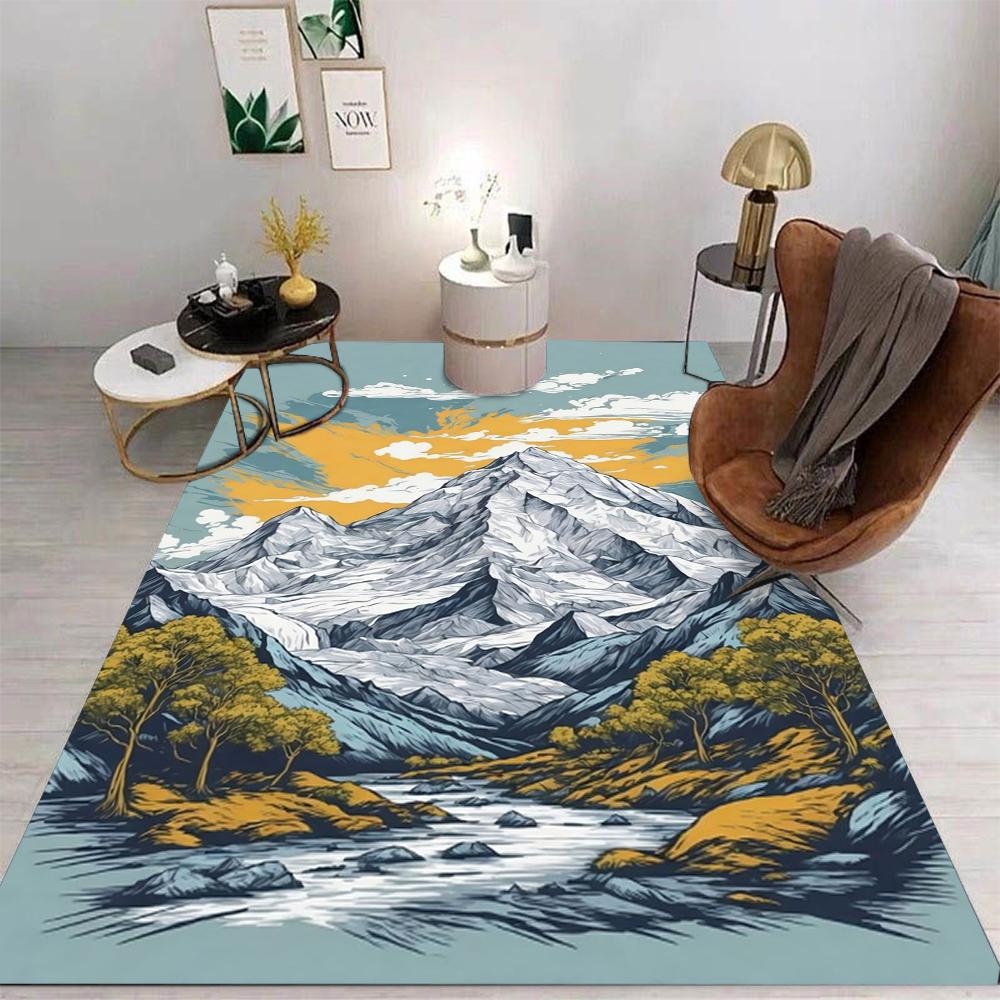 Landscape Carpet Cartoon Living Room Bedroom Kitchen Sofa Table Balcony Rug Non-slip Washable Mat Exquisite Ornaments
