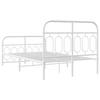 Vidaxl Металлическая Рама Кровати С Изголовьем И Изножьем, Белая, 120X200 См