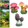 Desk Decoration Home Decoration Mini Resin Mushroom Shaped Statue Waterproof Mini Courtyard Gift Bonsai Dollhouse Fairy Garden