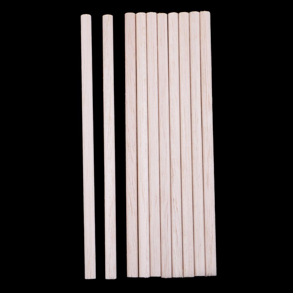 10 Balsa Wood Round Sticks for Kids Crafting And Model Projects 50/80/120/200mm