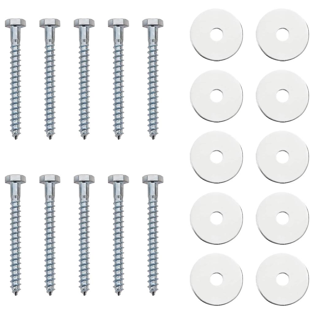 Ground Anchors 10 pcs Silver Ø10 x 40 cm Galvanized Metal
