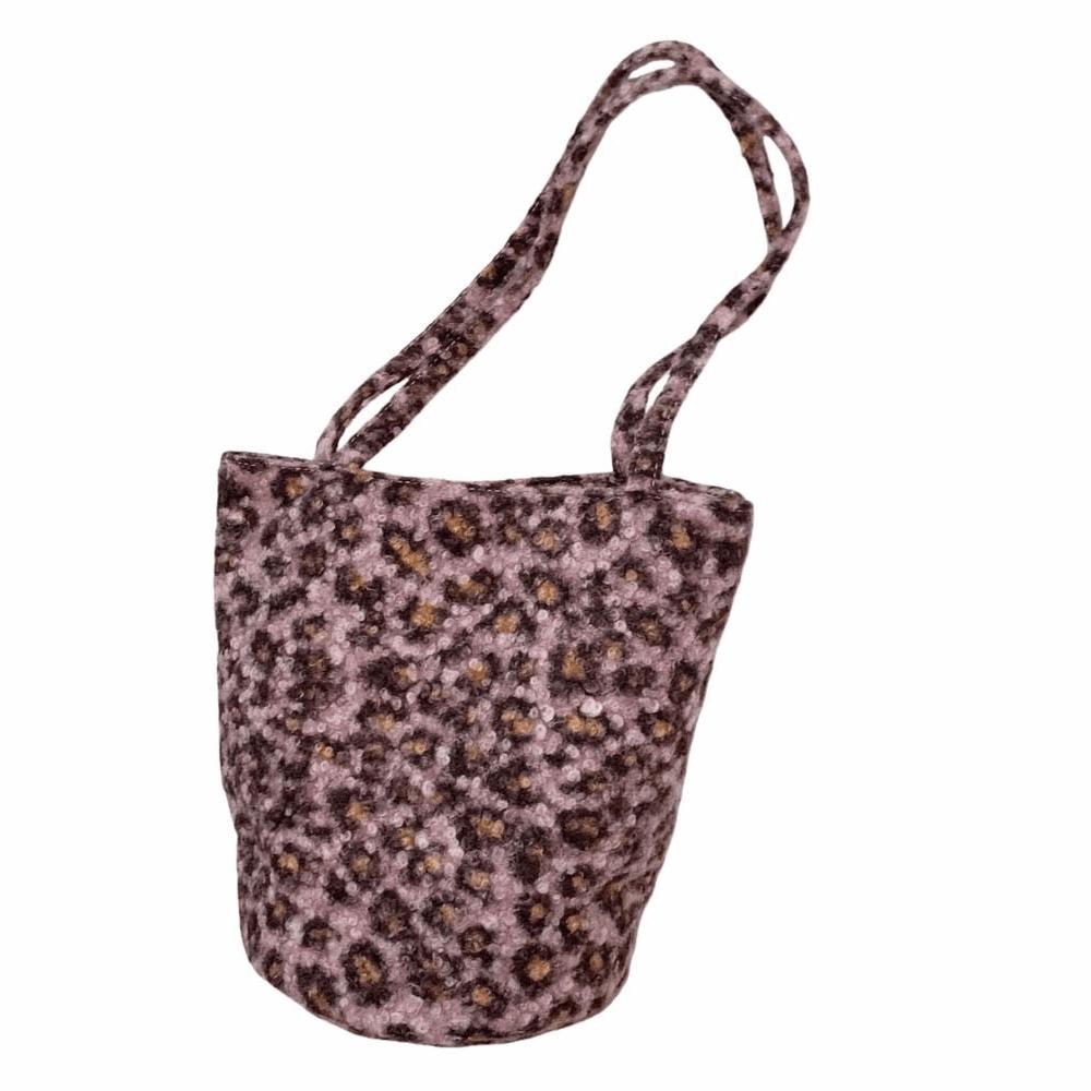 Double-sided Use Korean Leopard Shopping Bag Leopard Print Storage Shoulder Bag  Girl