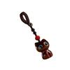 Ebony Wood Lucky Cat Keychain Handcrafted Natural Wooden Hanging Ornament Decoration for Keys Bags Backpacks