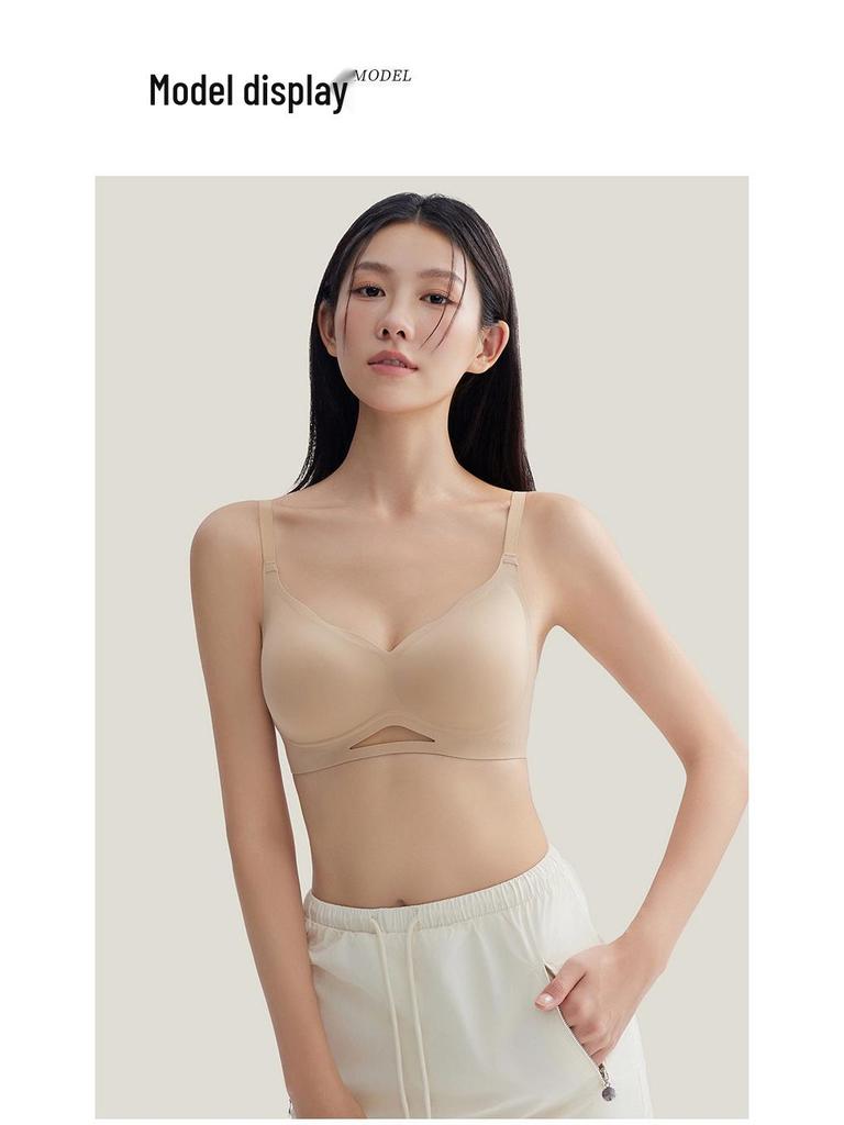 2025 Новый стиль красный беспроводной бюстгальтер: Бесшовное нижнее белье для большой груди, Подчеркивает форму, Поднимает, Контролирует боковые выступы, Эффект против провисания