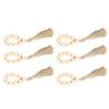 6Pcs Wood Bead Napkin Rings with Tassels Wooden Beads Napkin Holders Napkin Buckles for Farmhouse