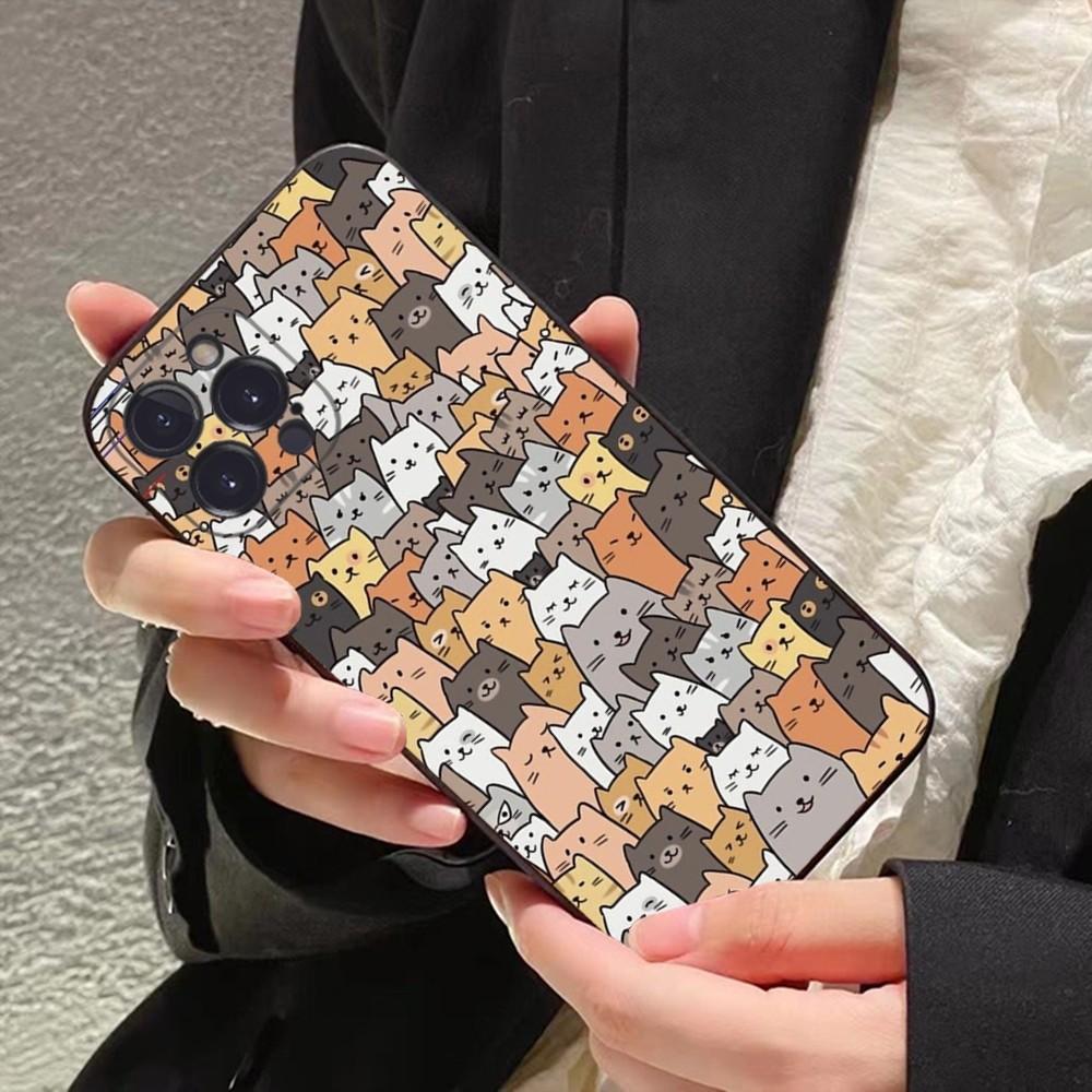 Мультяшные милые кошки Фон Чехол для телефона Для iPhone 14 11 12 13 Mini Pro XS Max Чехол 6 7 8 Plus X XR SE 2020 Funda Оболочка