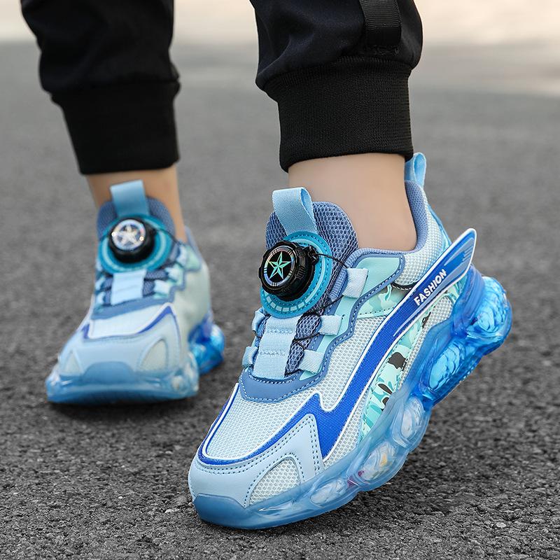 Cross-border Boys' Shoes 24 Spring New Mesh Breathable Swivel Buckle Lightweight Children's Sneakers Boys' Travel Shoes
