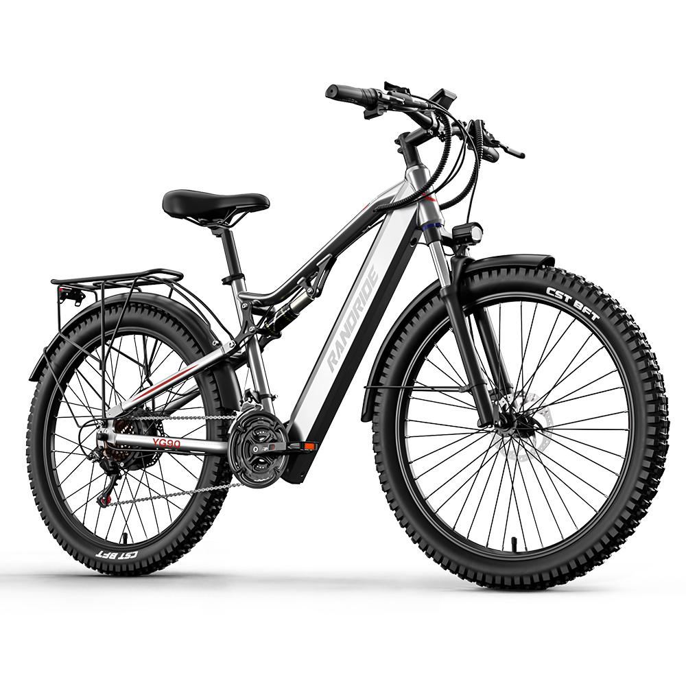 RANDRIDE YG90A Adult Electric Bicycle 48V17AH Batteryr Men's E-Mountain Ebike 1000W Moto Off-Road E-bike 27.5 Inch Tire All-TerrainElectric Bike