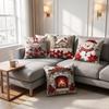 Soft Throw Cushion Case 2D Flat Printing Xmas Tree Pillowslip Snowman Pillow Cover Living Room