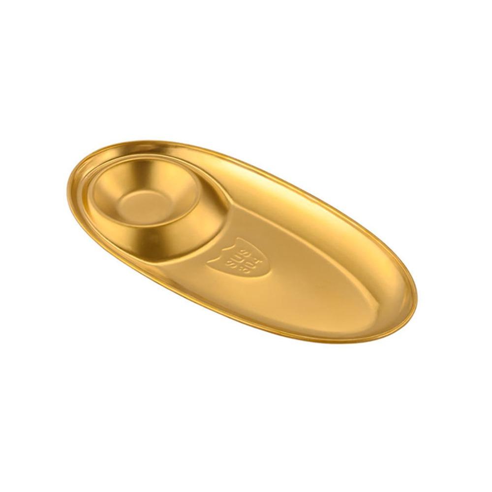 Oval Dinner Tray with Sauce Grid French Fries Plate Universal Sushi Plate  Hotel