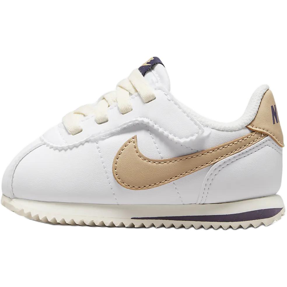 Nike Cortez EasyOn Slip Resistant Abrasion Resistant Low top Toddler Shoes White Gold Infant And Toddler DM0952-109