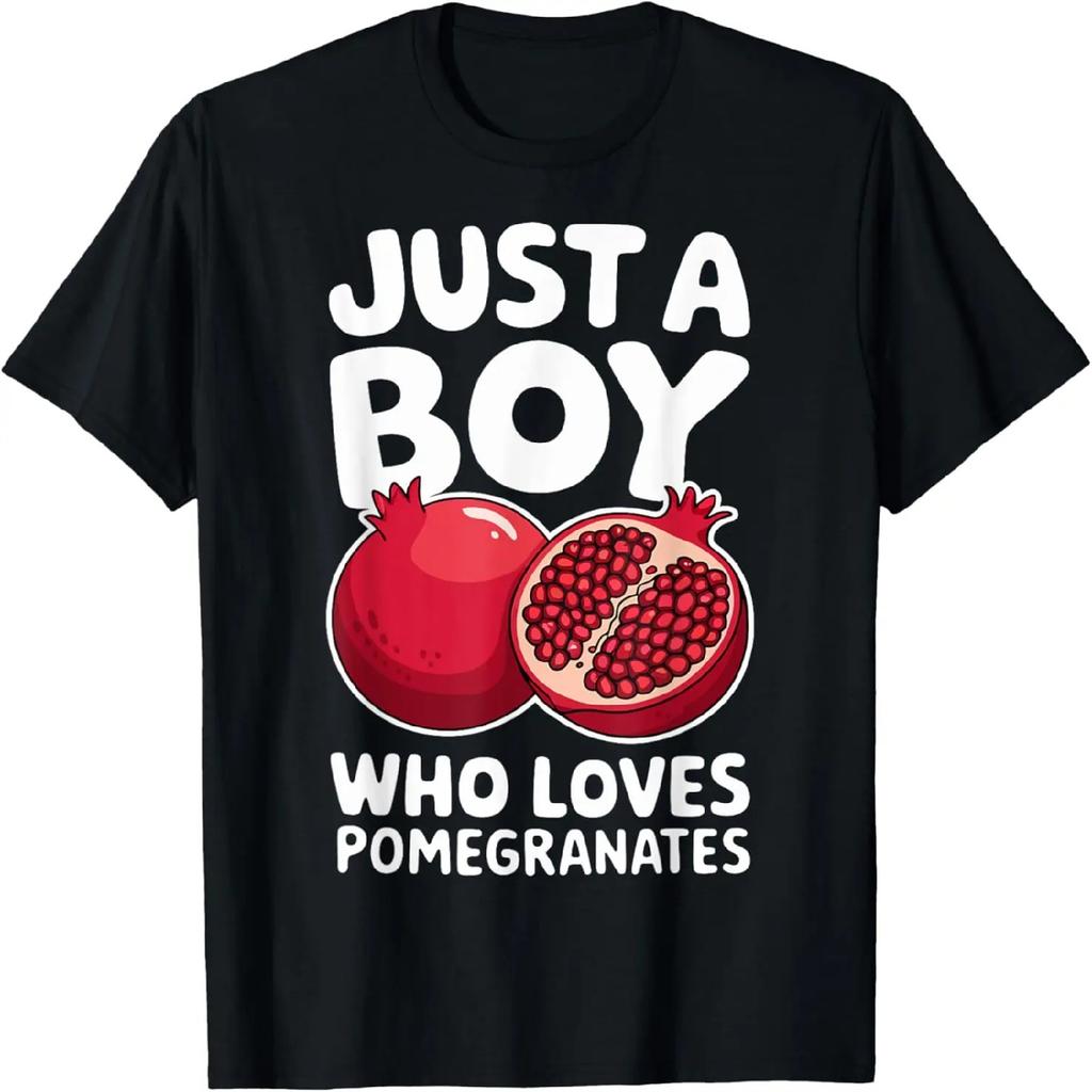 Just a Boy Who Loves Pomegranates Funny Fruit Lover T-Shirt