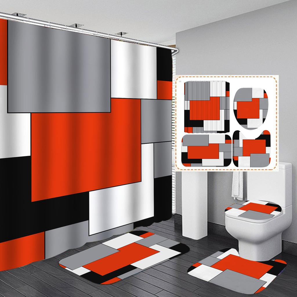 3D HD печать занавеска для душа водостойкая занавеска для душа для туалета ткань американская клетчатая перегородка для ванной комнаты занавеска для душа