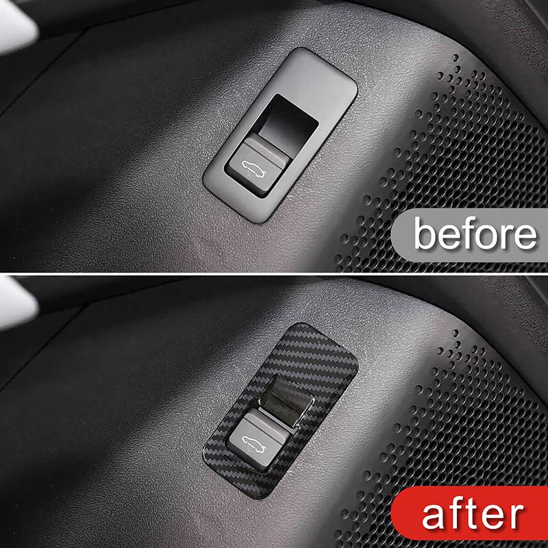 Car Styling Door Swtich Button Frame Decoration Cover Trim For BYD Seal EV -2024 Carbon Fiber Color Interior Accessories